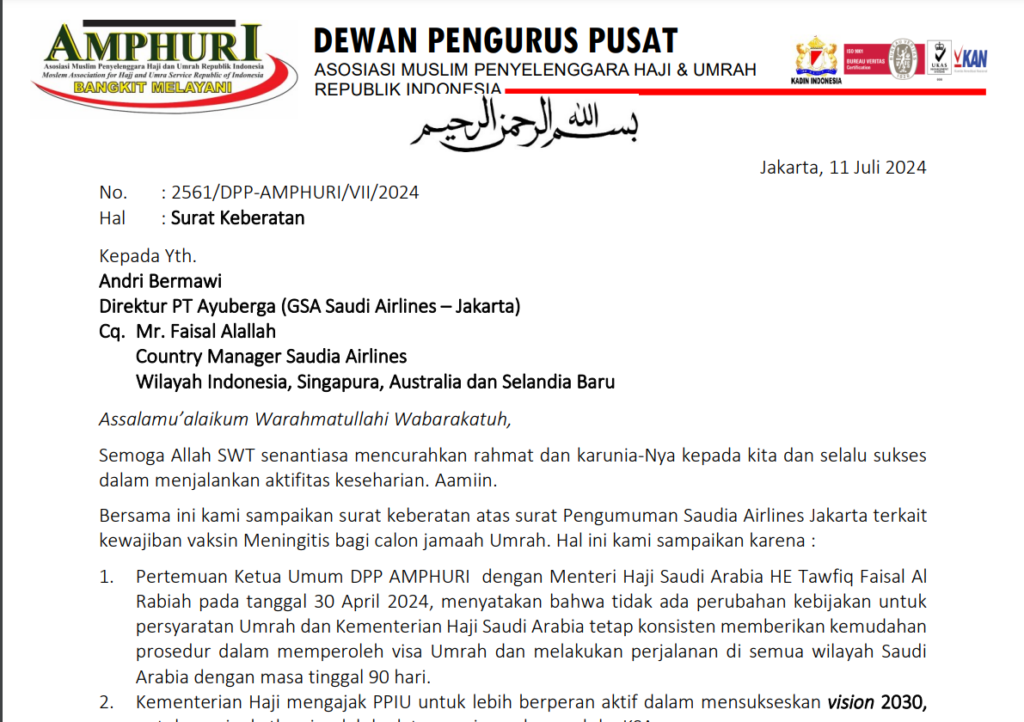 vaksin meningitis bagi jamaah umrah